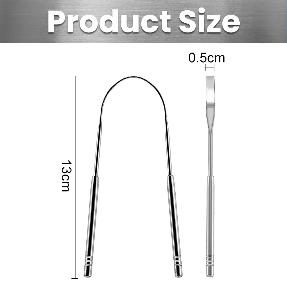 Stainless Steel Dental Sweeper Scrapper Tongue Cleaner