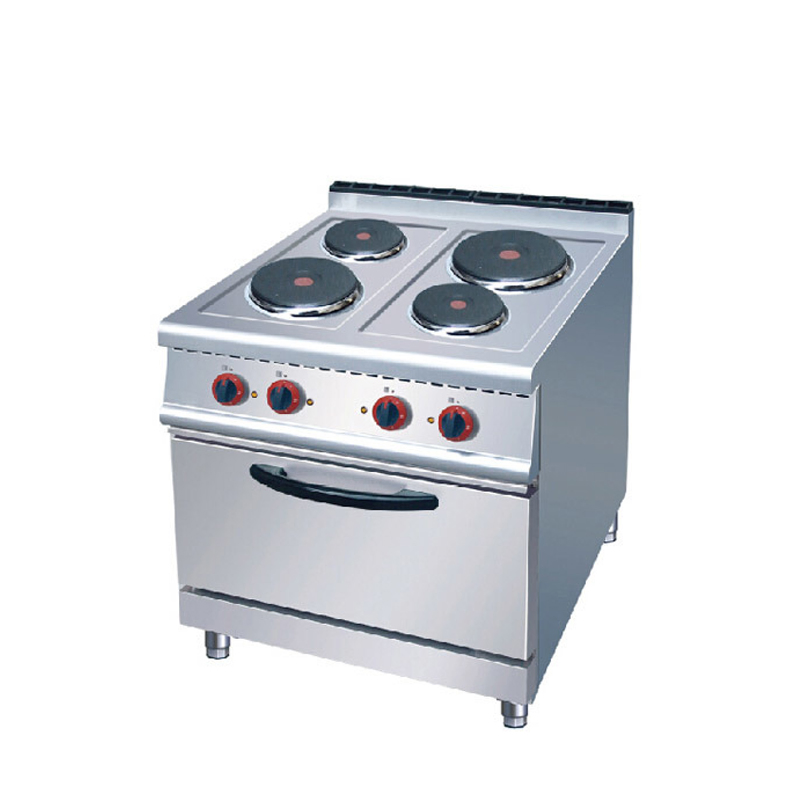 4 Electric Plate Cooker with Electric Oven for Hotel and Restaurant Kitchen