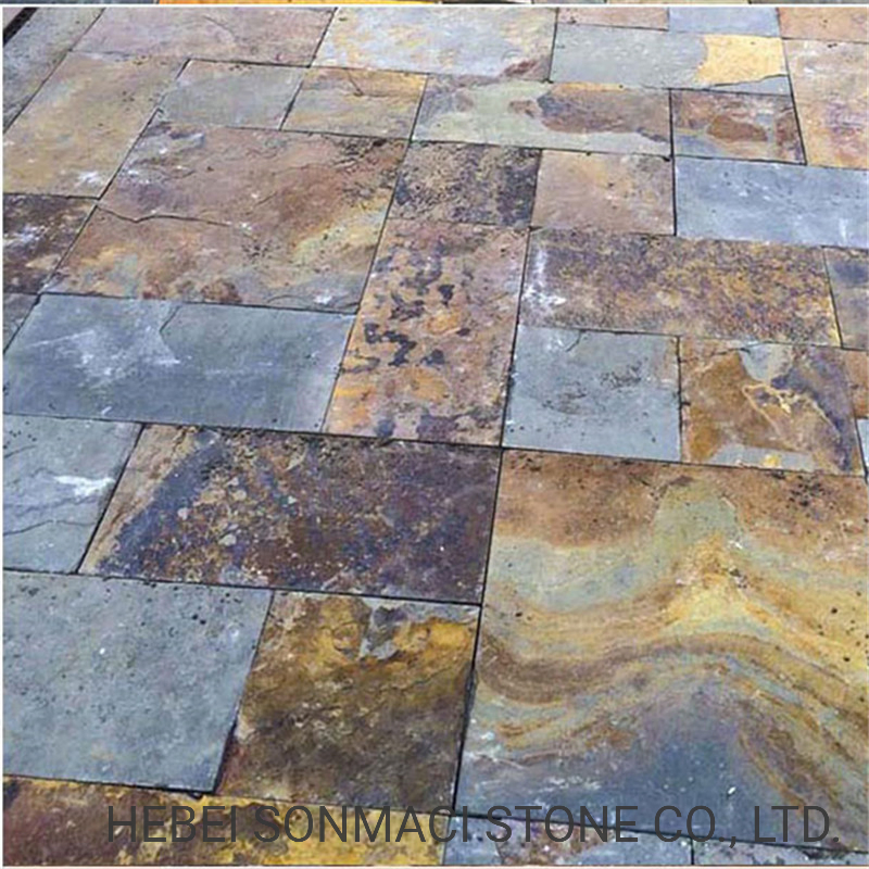 Natural Split Surface Rusty Slate Floor Tile for Home Decoration