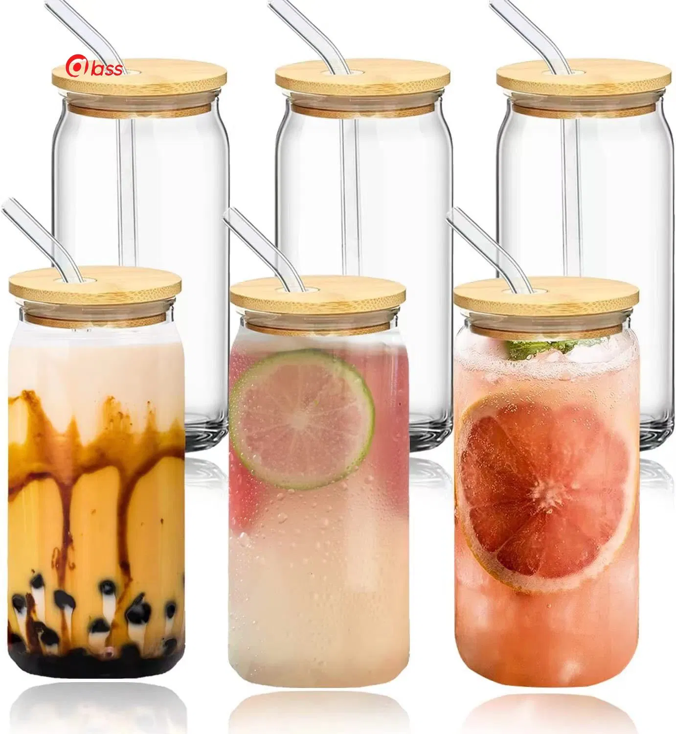 32oz Glass Tumbler with Straw and Lid