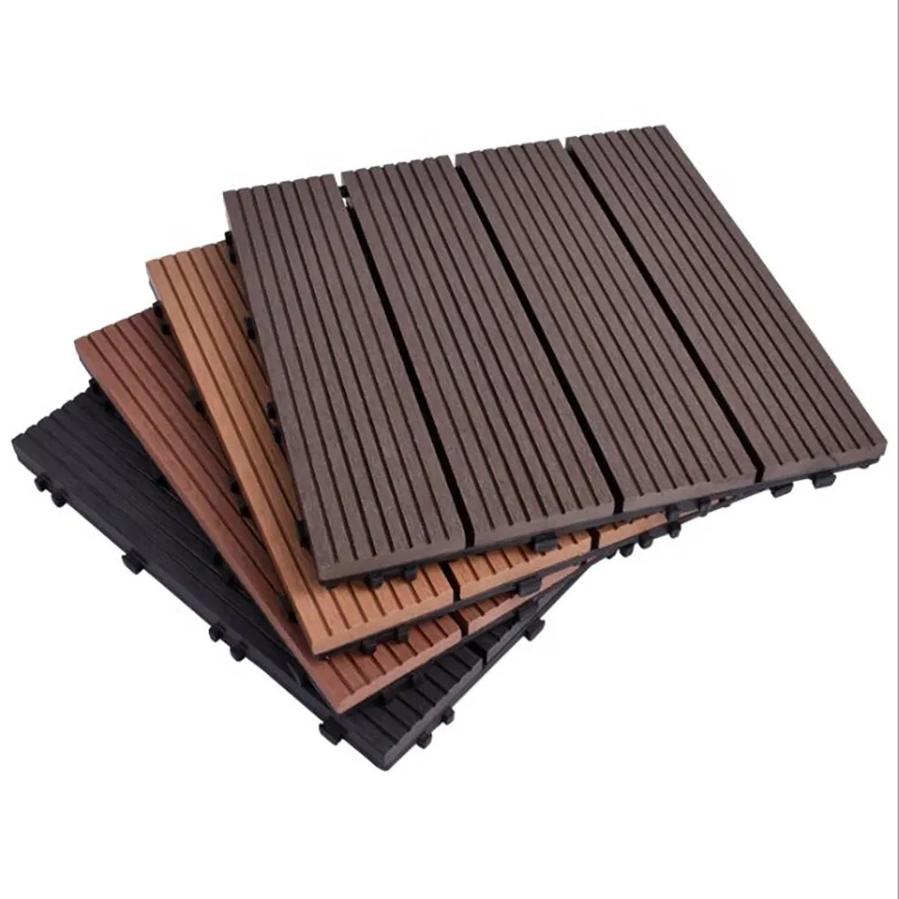 Waterproof Interlocking Composite Deck Tiles Square Living Outdoor WPC Floor Decking