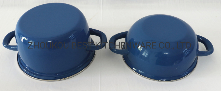 Red Enamel Mussel Pot for Home Cook Usage
