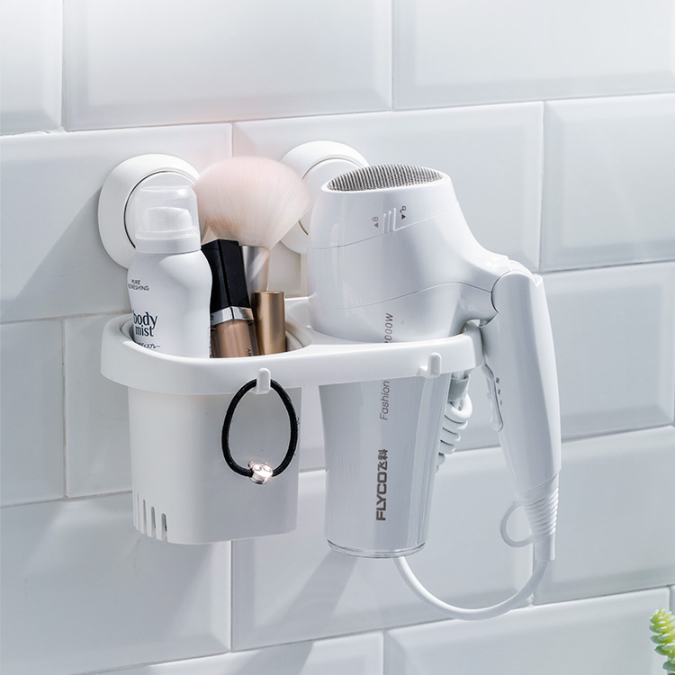 Taili Powerful Vacuum Suction Cup Organizer Suction Shower Storage Holder Wall Hooks Hair Dryer Holder with Toothbrush Hook