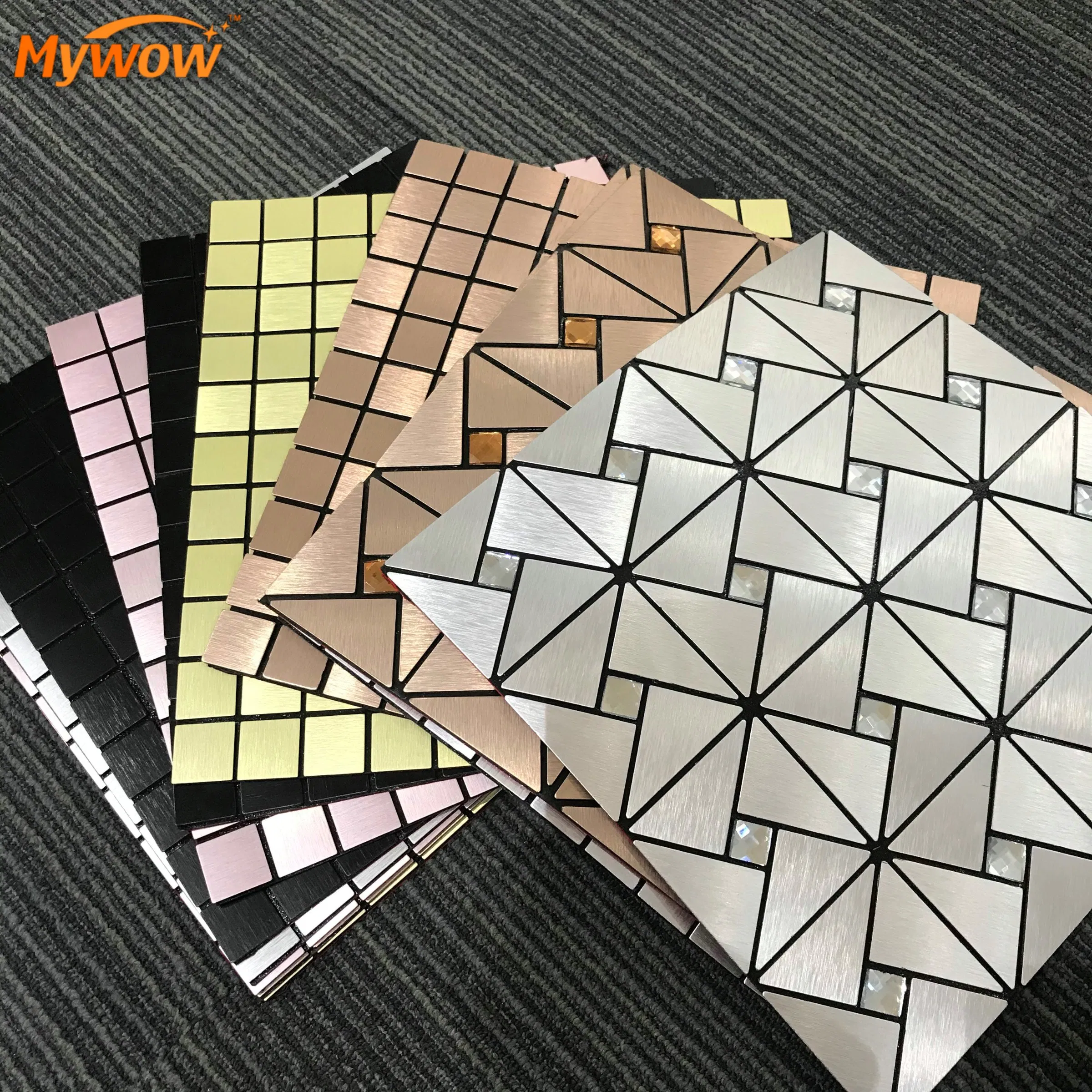 Fashion Decorative 3D Panel Glass Diamond Mosaic Tile for Bathroom