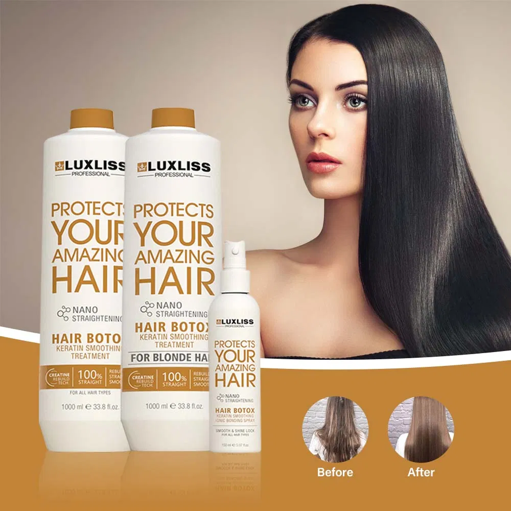 Luxliss Nanoplastia Professional Salon Brazilian Keratin Smoothing Straightening Hair Treatment Smooth