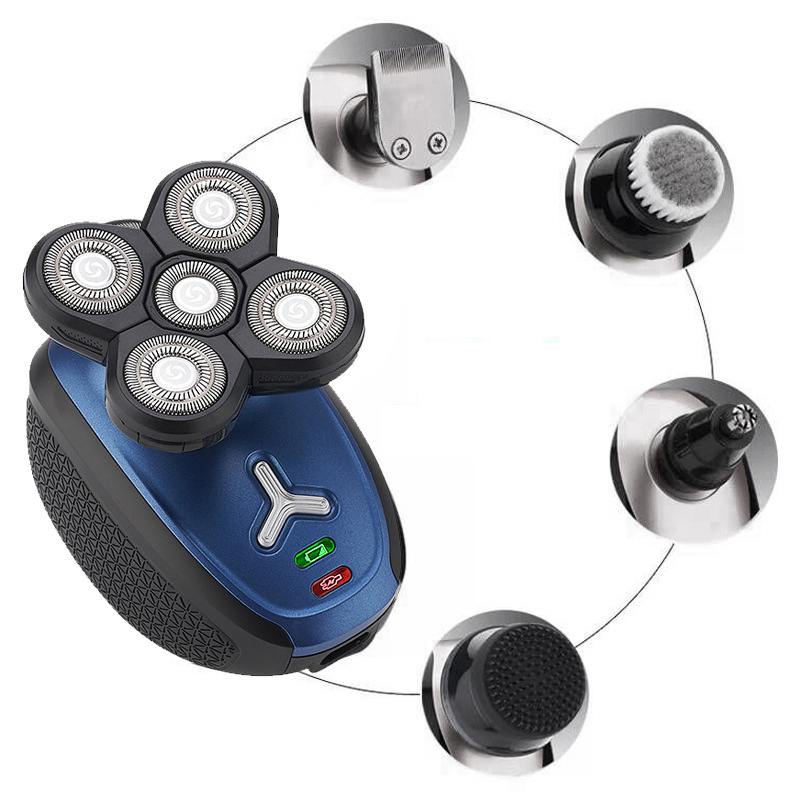 USB Rechargeable Professional LCD Shaver 5 in 1 Grooming Kit Waterproof Hair Trimmer Beard Shaver for Man