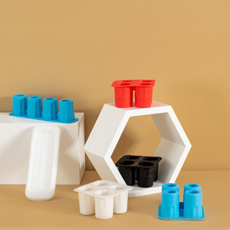 Форма для льда в виде стопок, 4 шт, силикон