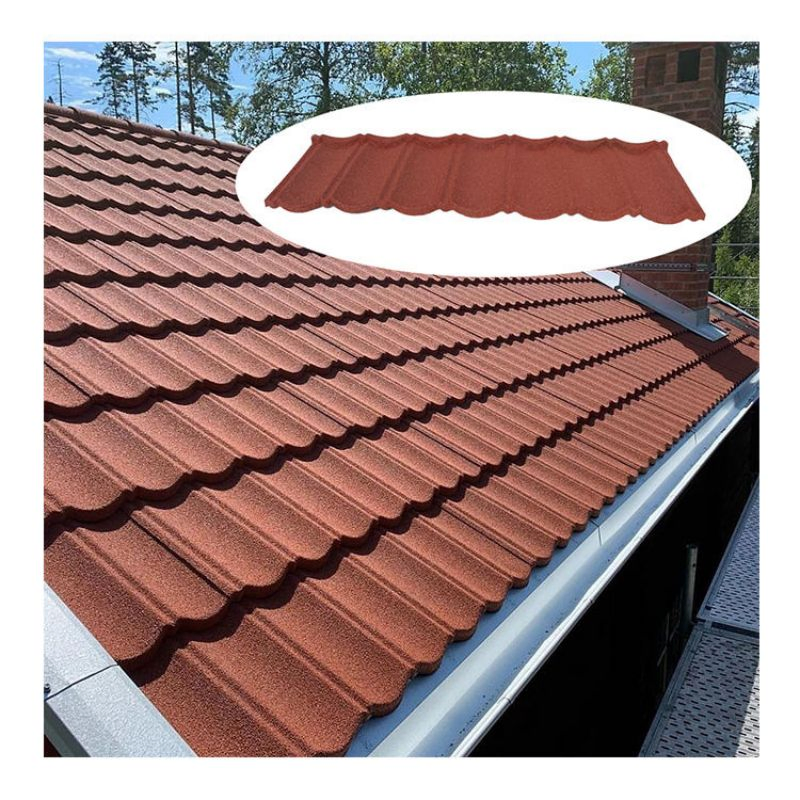 Construction Materials Colorful Stone Coated Metal Roofing Sheets for Villa House Roof