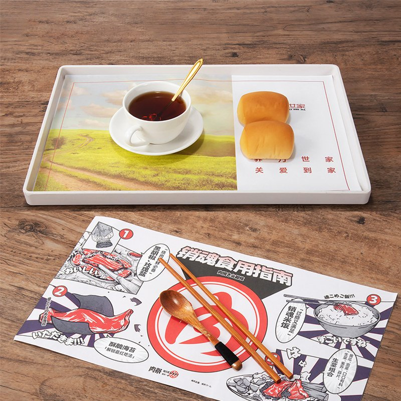 Custom Paper Placemats Disposable Restaurant Table Paper Placemat Menu Paper Place Mat