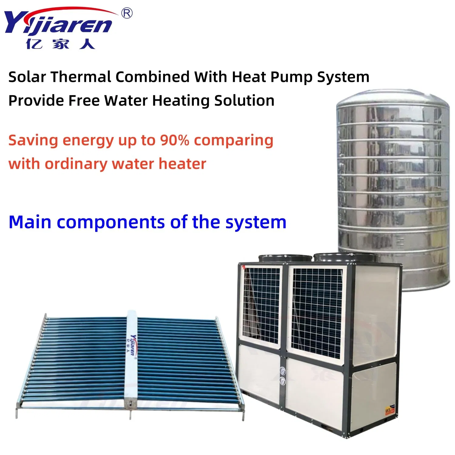 Advanced Split Type Solar Thermal Collector Combined with Air Source Heat Pump for Hot Water Solution
