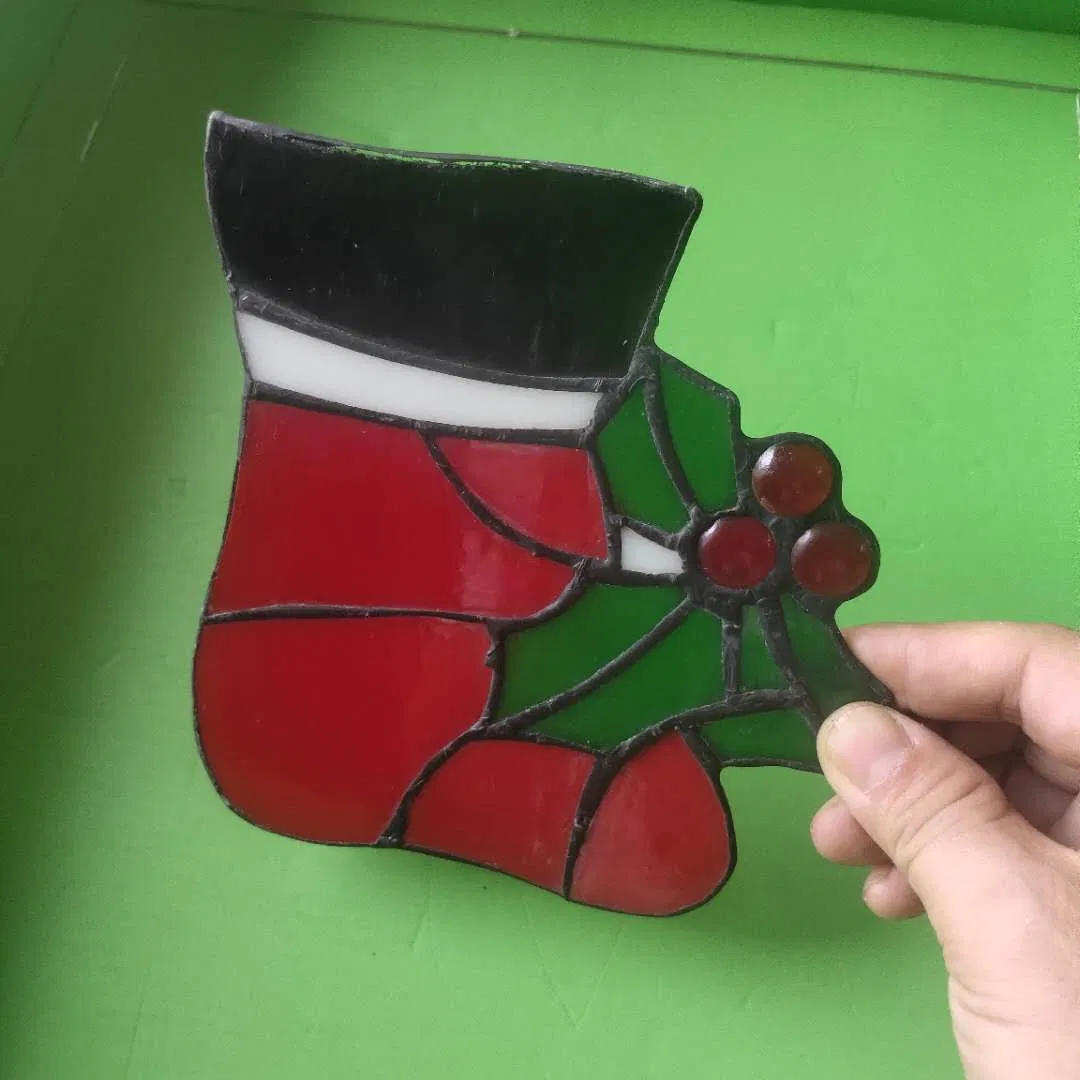 Elegant Stained Glass Panels for Christmas Sock Night Lighting