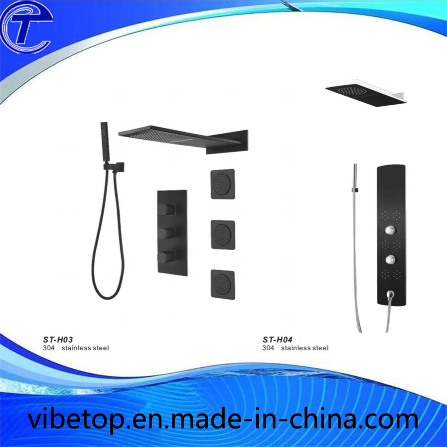 Factory Bulk Hotel Bathroom LED Lighting Temperature Display Shower Panel