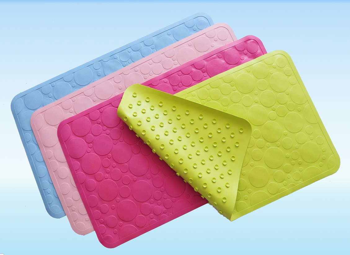 Foot Shape Baby Care Protection Bathtub Rubber Shower Mat with Sucker Disks