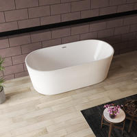 Freestanding Bathtub Bath Tub - Easy Installation & Space-Saving for Small to Medium Bathrooms
