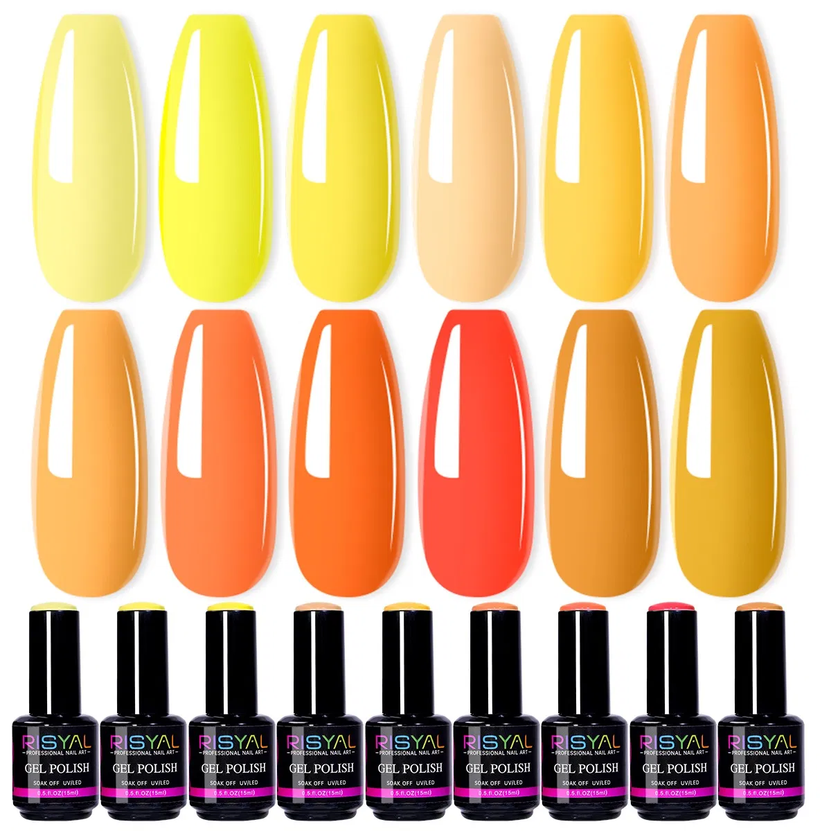 Professional 12 Colors Vibrant Long Lasting Gel Nail Polish for Salon Manicure Nail Art Kit