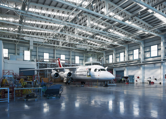 Steel Structure Framed Aircraft Hangar, Structural Steel Plane Garage with Drawing