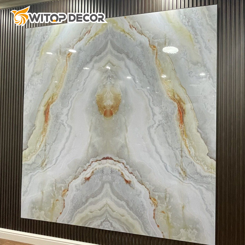 High Luxury Brown PVC Marble Sheet Wallpaper Living Room