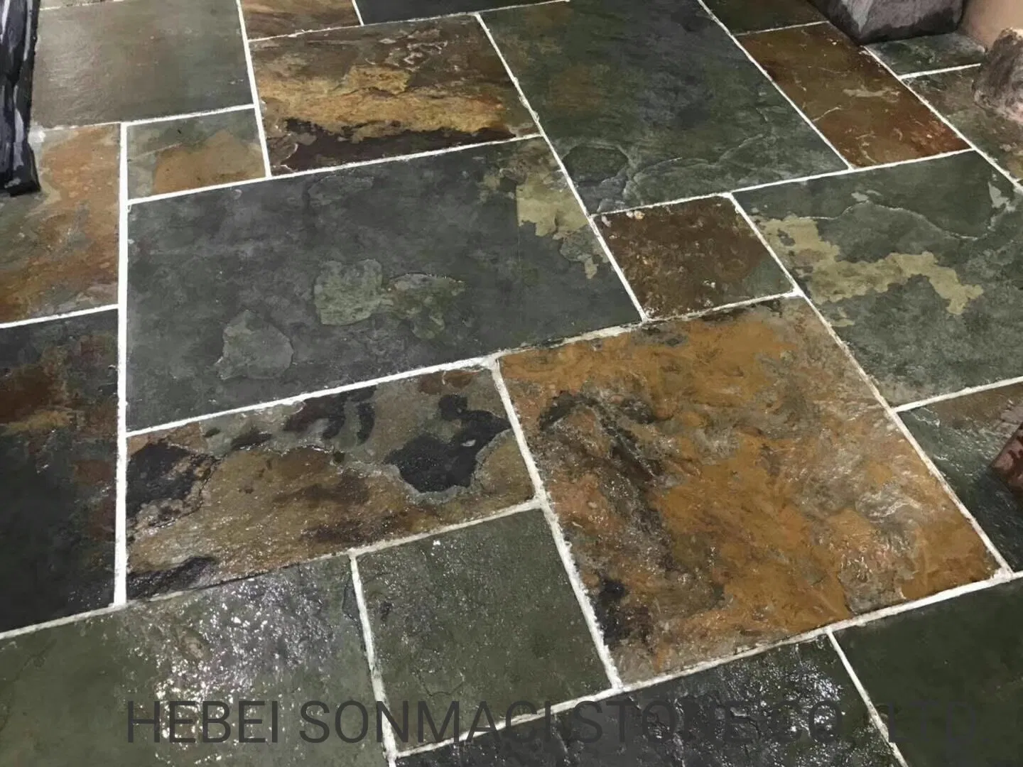 Natural Split Surface Rusty Slate Floor Tile for Home Decoration