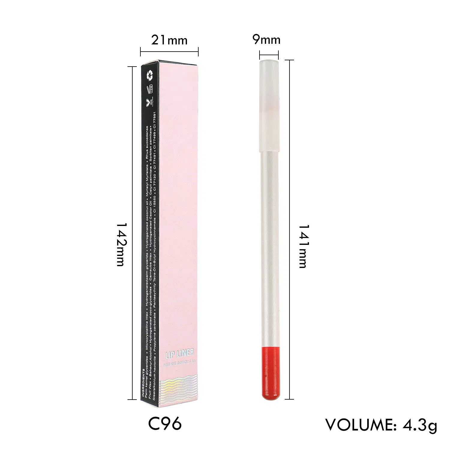 Free Sample Makeup Factory Best Quality Prices Cosmetics Waterproof Lip Liner Pencil