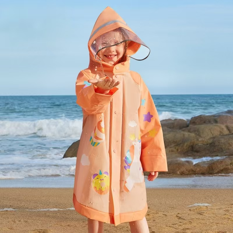 Waterproof Children's Raincoat with Backpack for Outdoor Play