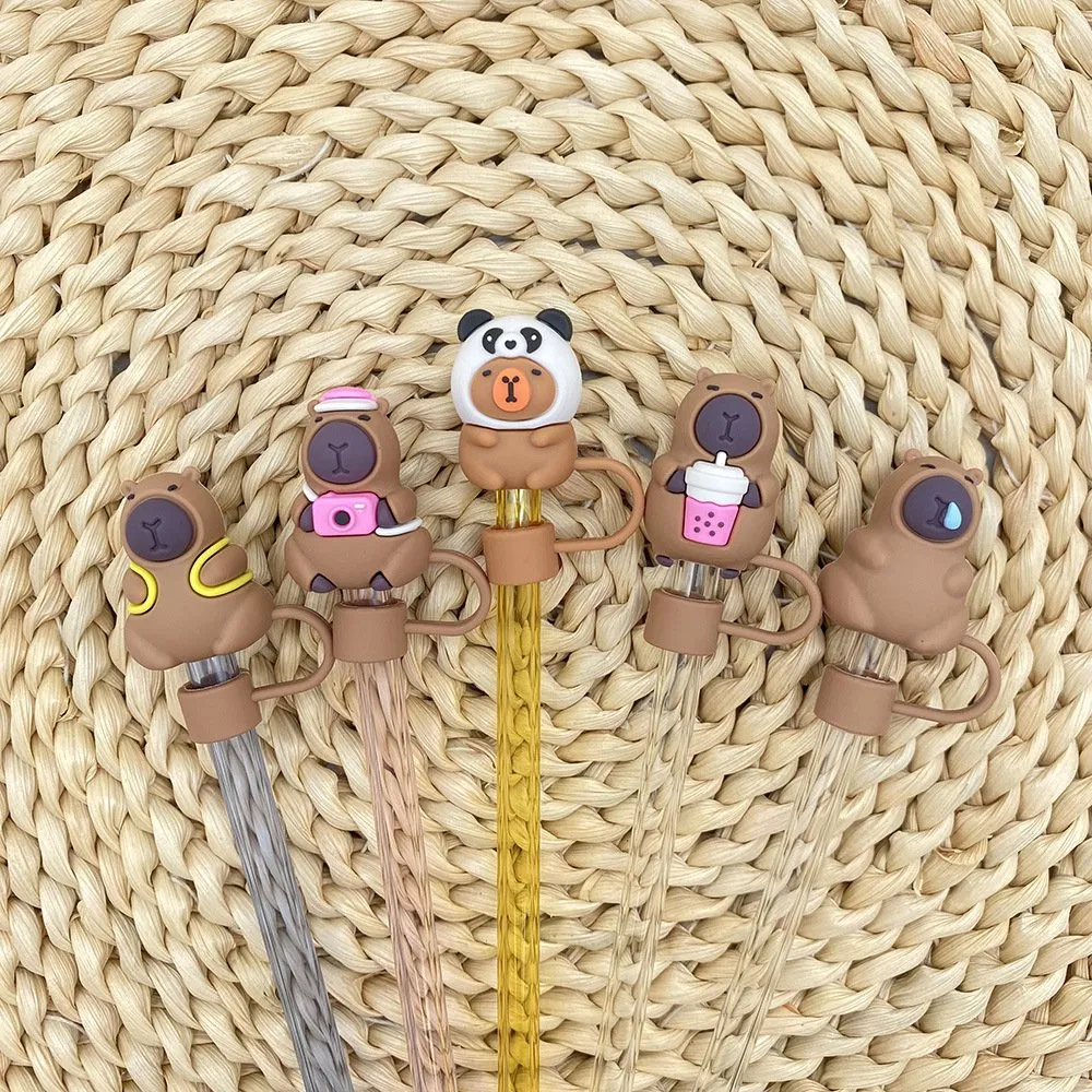 Emotionally Stable Capybara Straw Cap 10mm Premium Straw Cover Dustproof Temu Amazon Bestseller