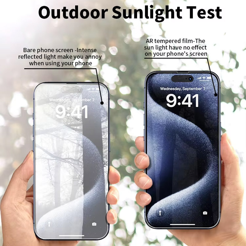 Защитное стекло 2.5D для Apple iPhone 12-17, 9H, AR+AF