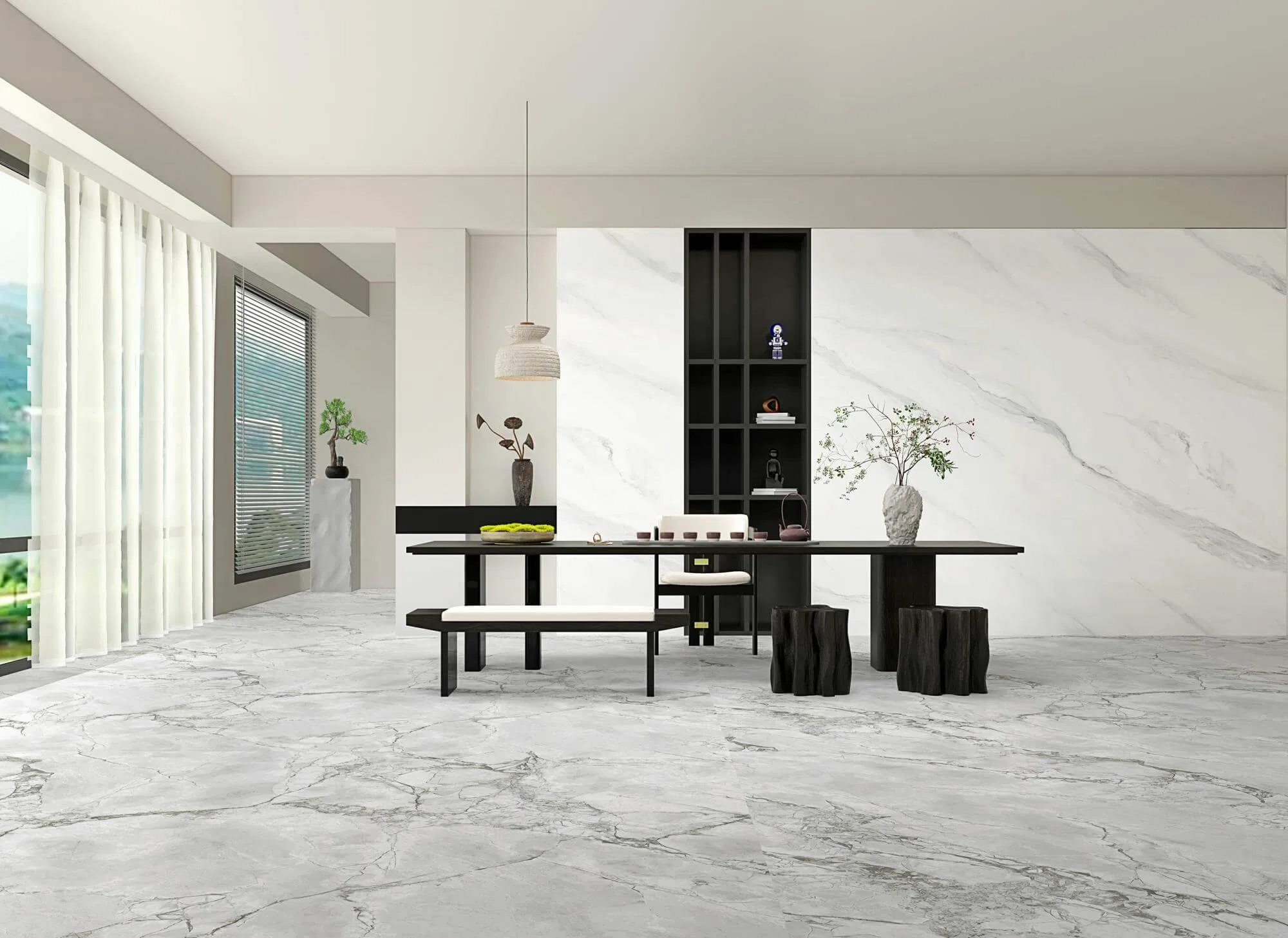 Artificial Stone 1200*2400*9 Interior Wall Skin-Like Surface Sintered Stone for Rest Area Wall Tile