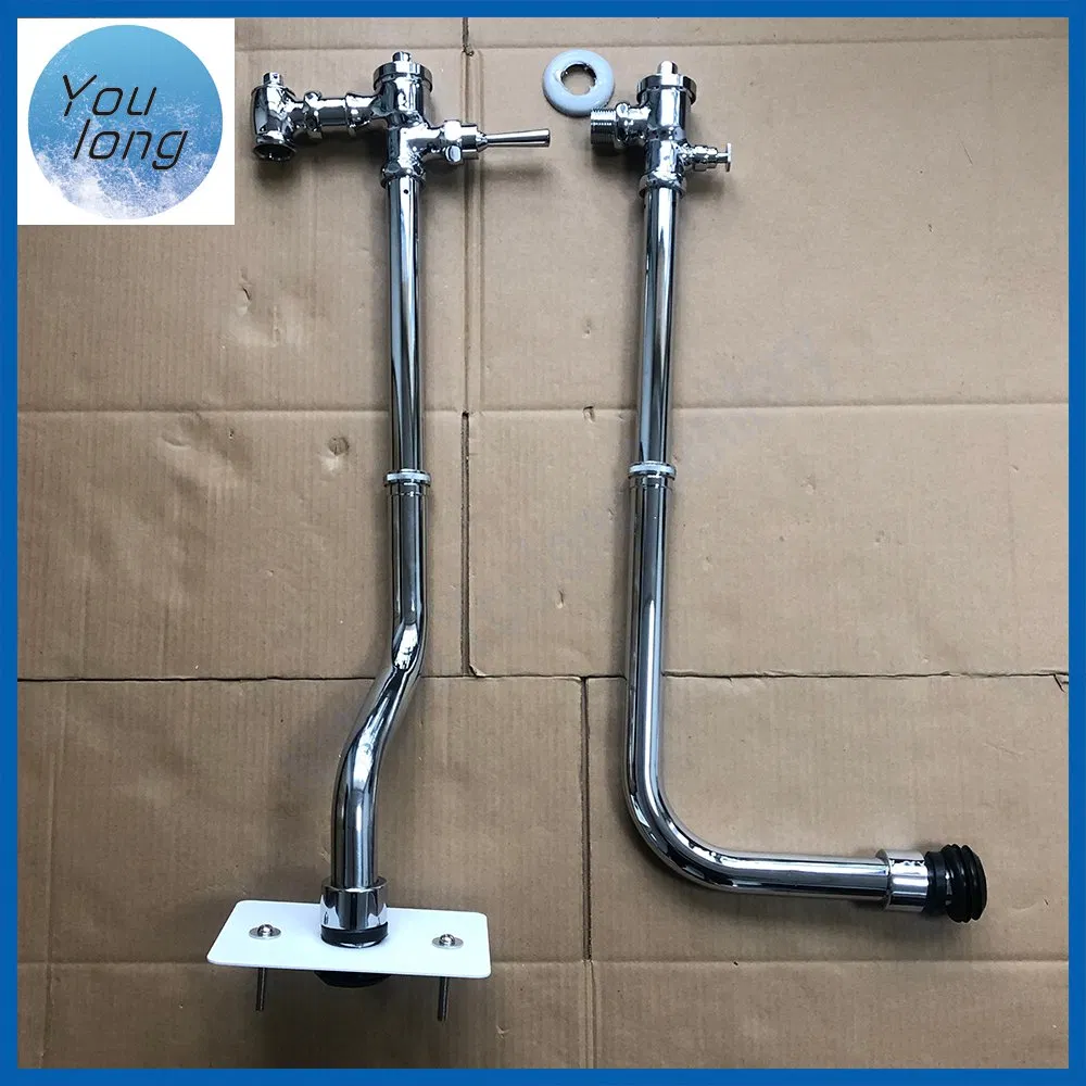 Brass Flush Valve Public Toilets Chrome-Plated Toilet Delay Valve