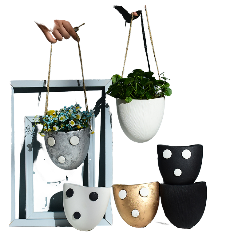 Горшок керамический настенный парижский стиль плетеные ручки