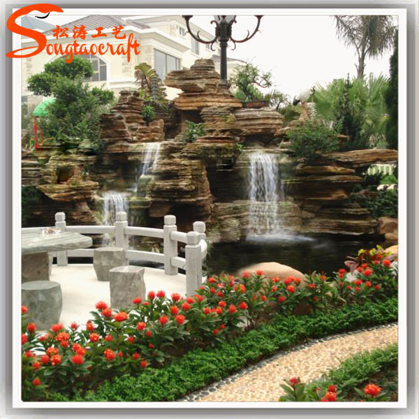New Design Artificial Rock Waterfall Made of Fiberglass