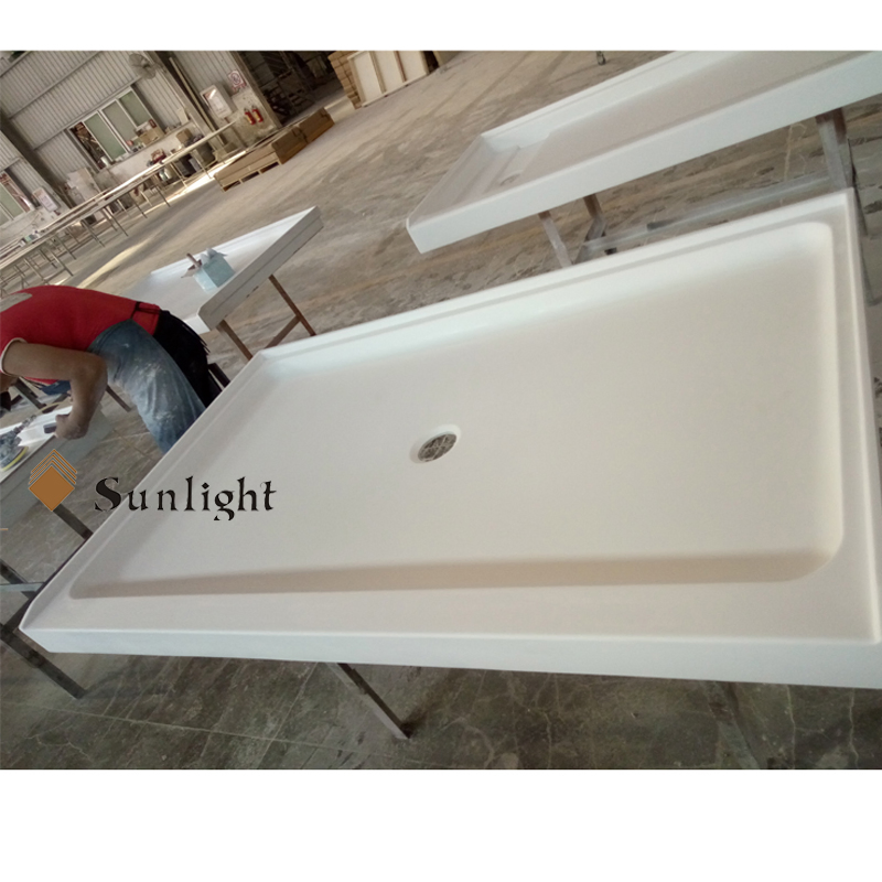 Cultured Marble Bathroom Shower Base Anti-Slip Shower Tray Shower Pan