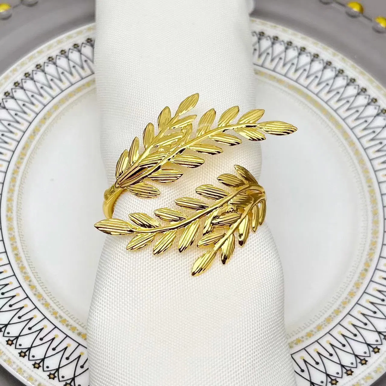 Gold Wheat Napkin Ring Metal Plating Barley Napkin Buckle Wedding Table Accessories