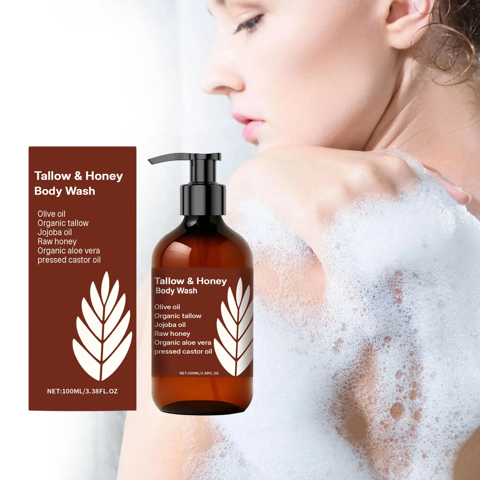 Private Label Honey Deep Cleansing Cool Moisturizing Reduce Pigmentation Whitening Body Wash Shower Gel