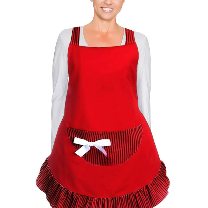 Cute Bow Polka DOT Princess Apron, Sleeveless Kitchen and Dining Room Women's Work Apron