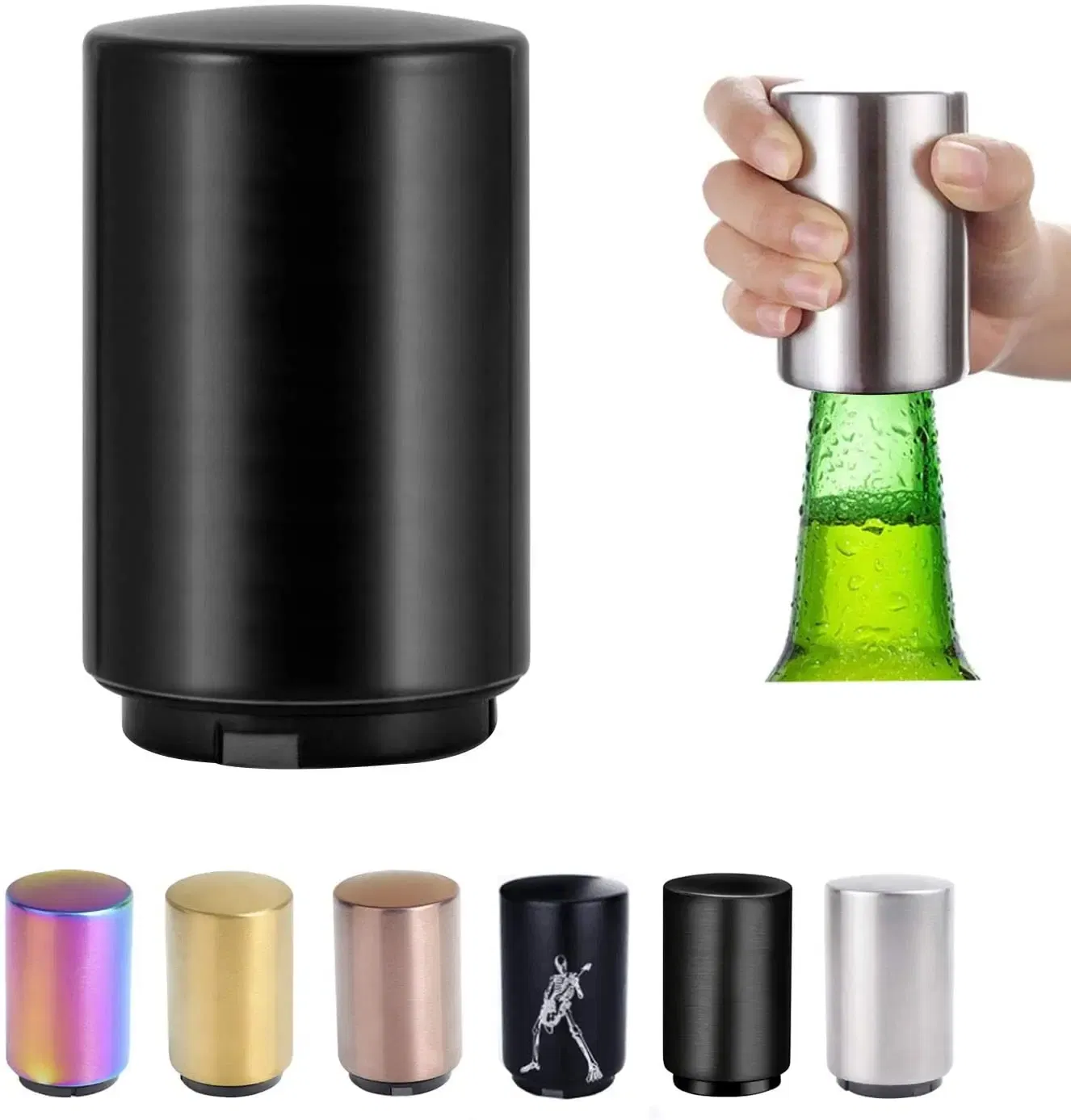 Stainless Steel Magnetic Automatic Press Bottle Lid Beer Opener
