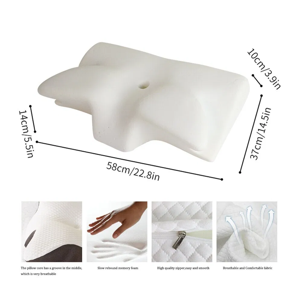 Wholesale Memory Foam Cervical Neck Pillow for Side Back Sleeper Factory Supply Polyester Neck Support Soft Sleep Pillow