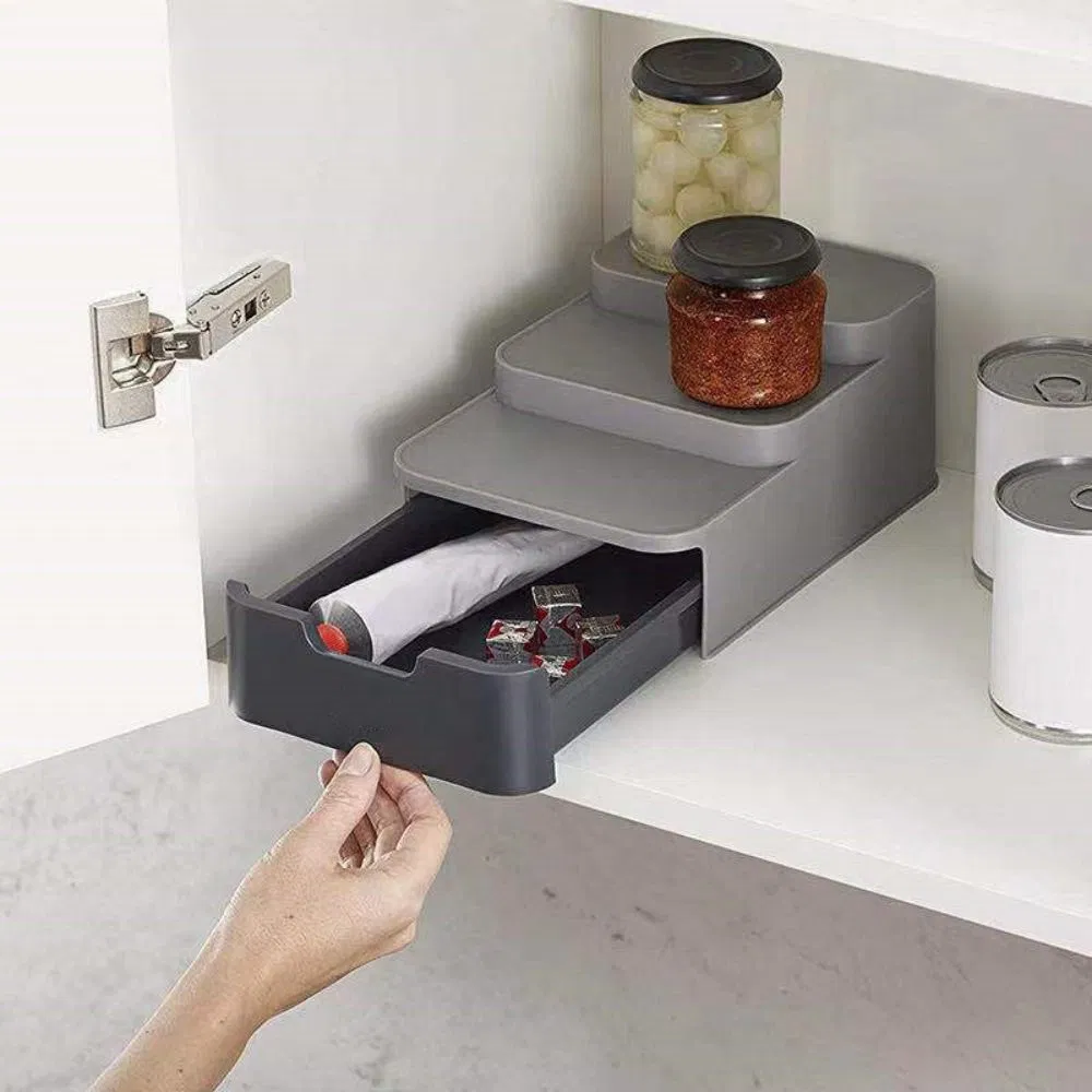 3 Tier Shelf Organizer with Drawer for Cabinet Mi26997