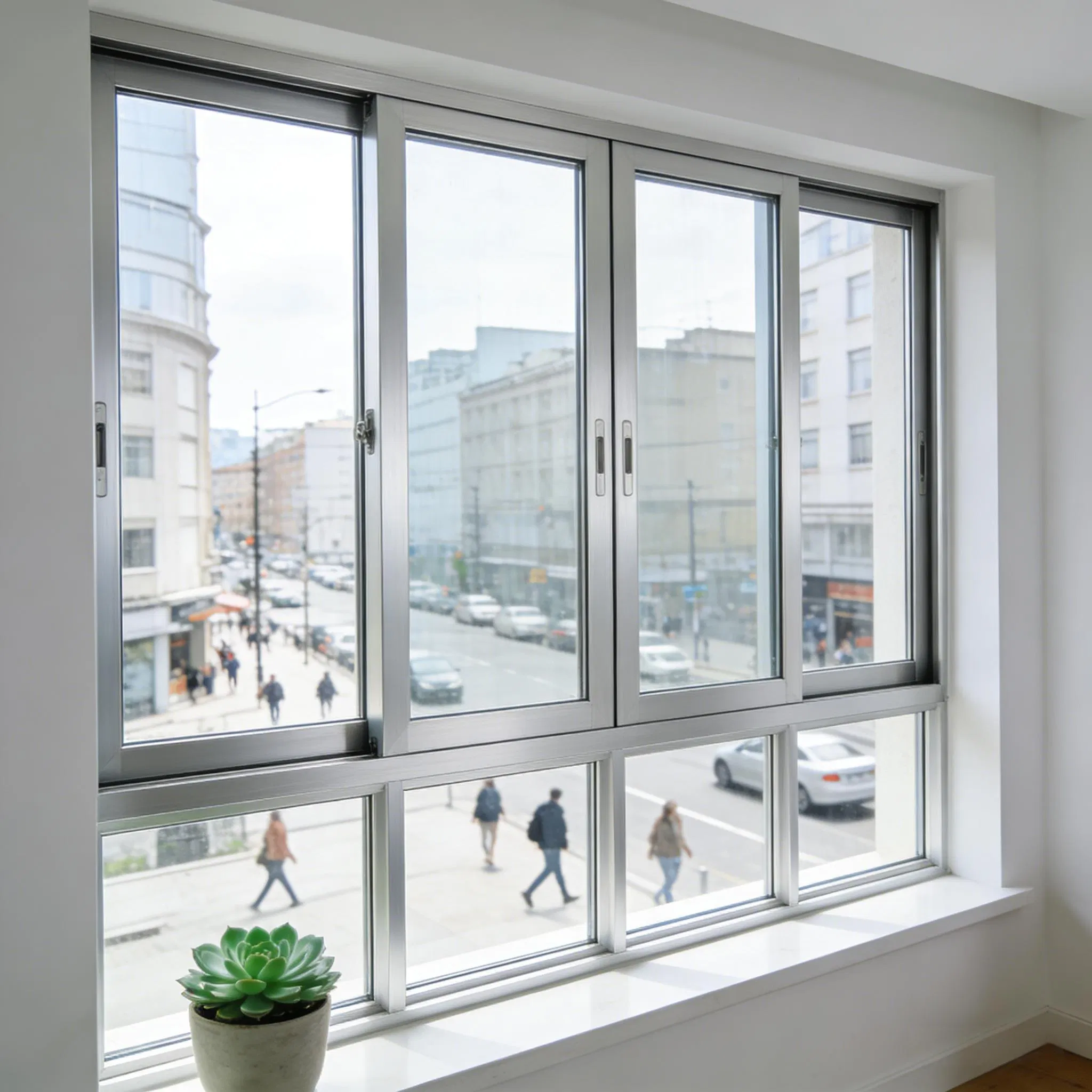 Durable 6063-T5 Aluminum Sliding Window with Powder Coating Options