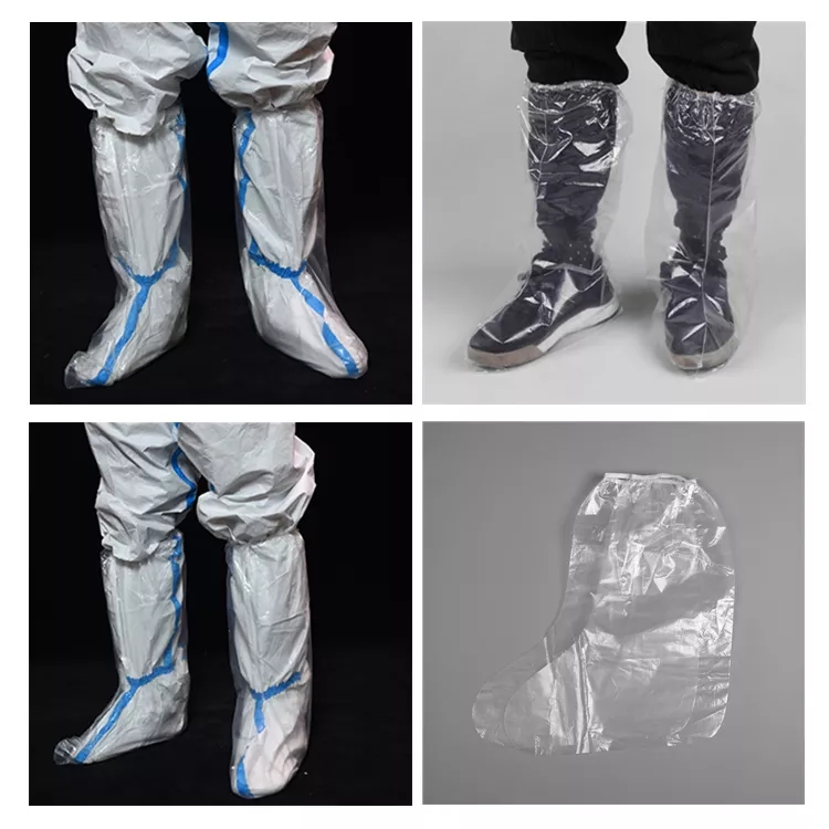 Wholesale Price Custom Unisex Disposable Waterproof Plastic Long Boots Cover for Breeding Livestock Household PE Shoe Cover