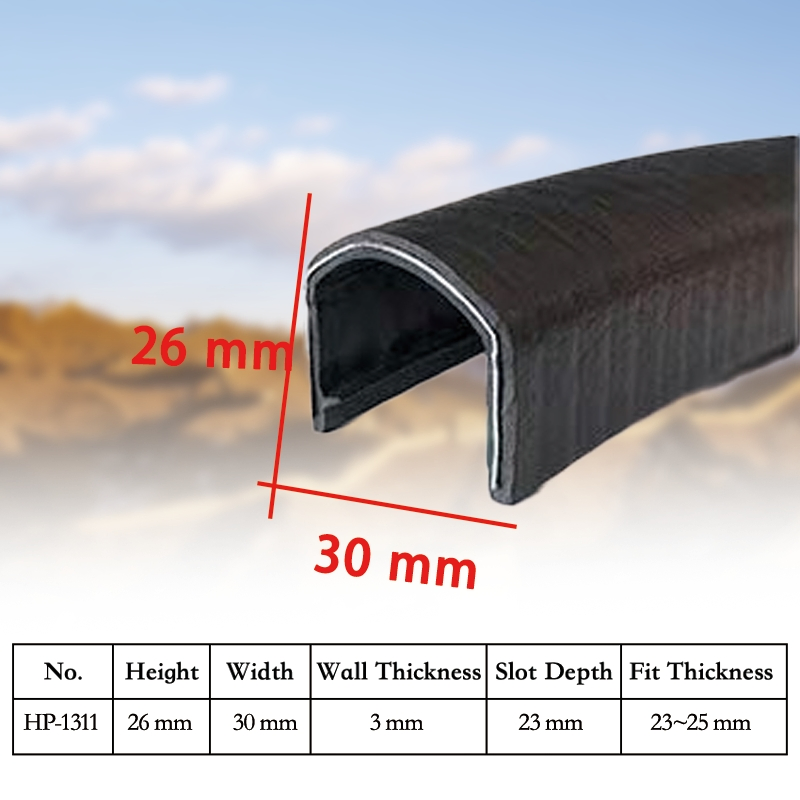 Flexible PVC U Shape Trim with Steel Insert for Door Edge Seal