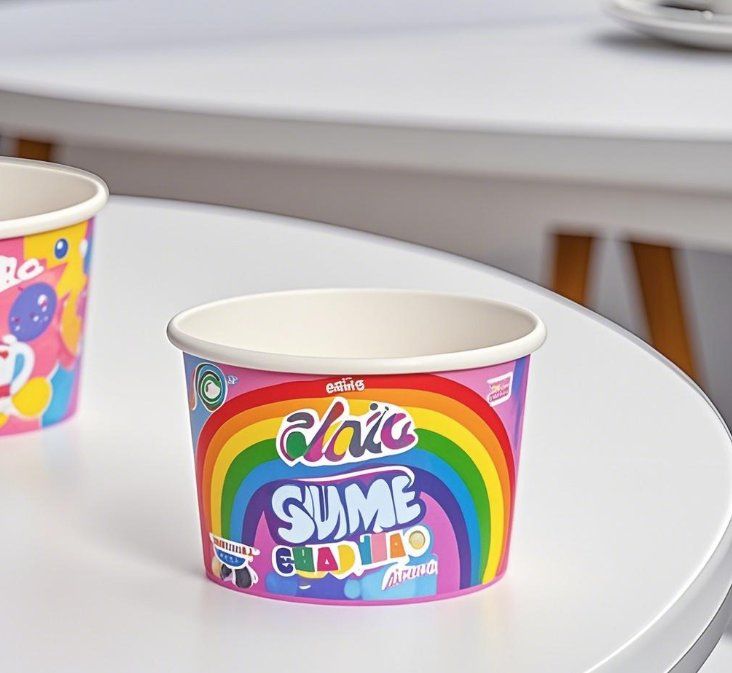 Takeaway Ice Cream Disposable Cup with Lid