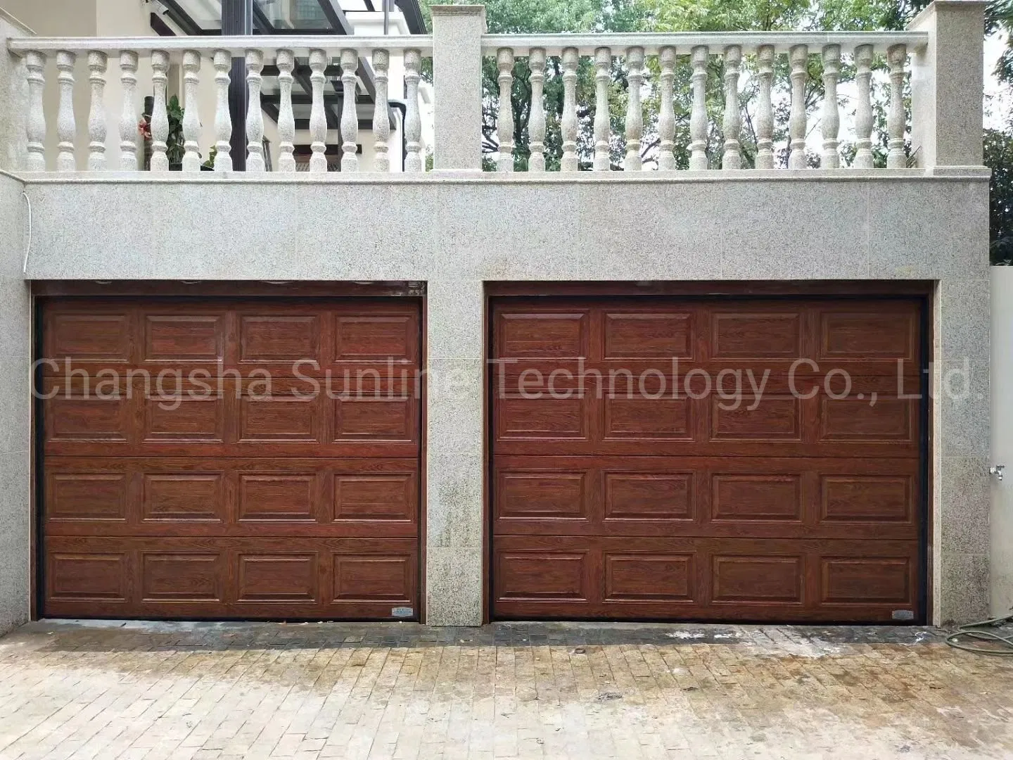 Automatic Roller Door Imitation Copper and Wood Grain All Aluminum Alloy Motorized Sectional Garage Doors