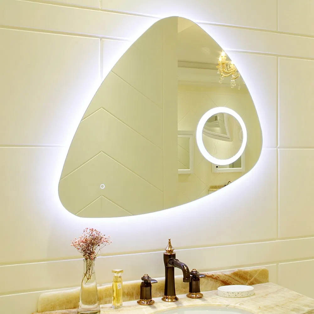 Mosaic Stainless Steel Frame Hotel Decoration Lamp Backlit Light Home Wall Decor Furniture Silver LED Bathroom Styling Smart Mirror