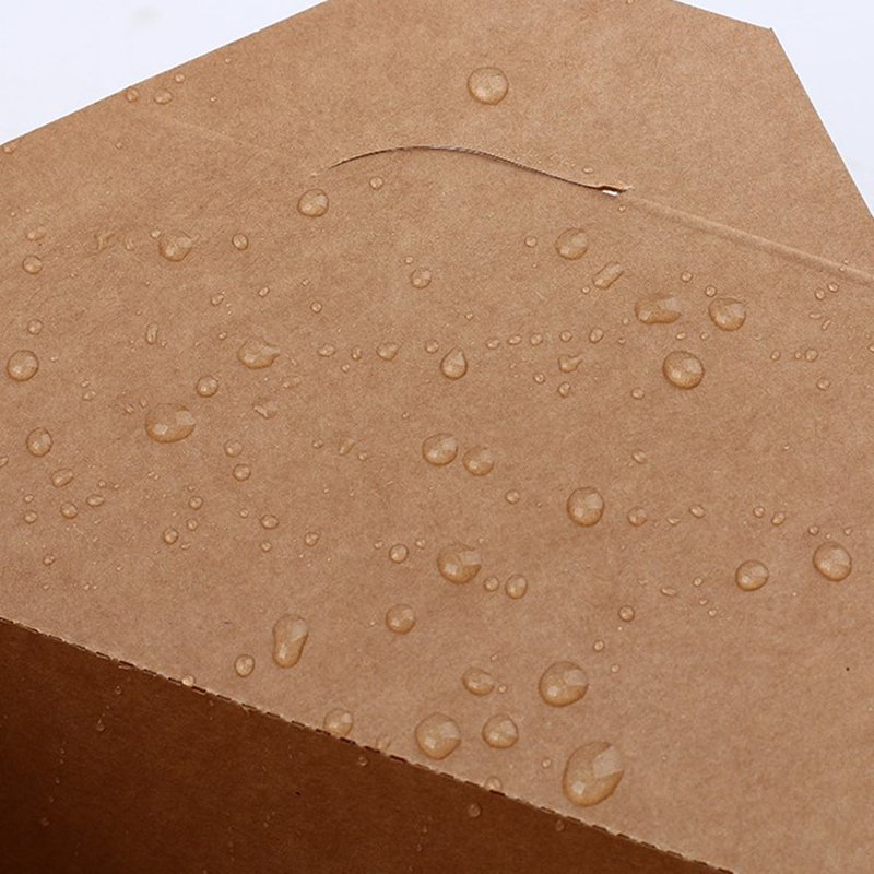 3# Disposable Biodegradable Kraft Food Packaging Eco Friendly Paper Lunch Box