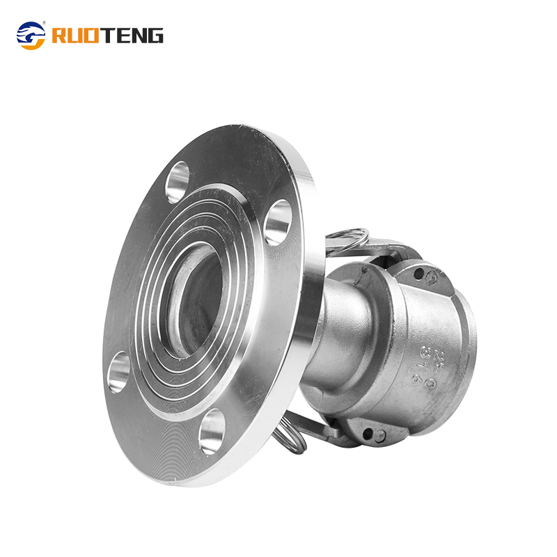 [Ruoteng] Stainless Steel C Type with Flange Quick Connector Female End Plate Handle Type Camlock