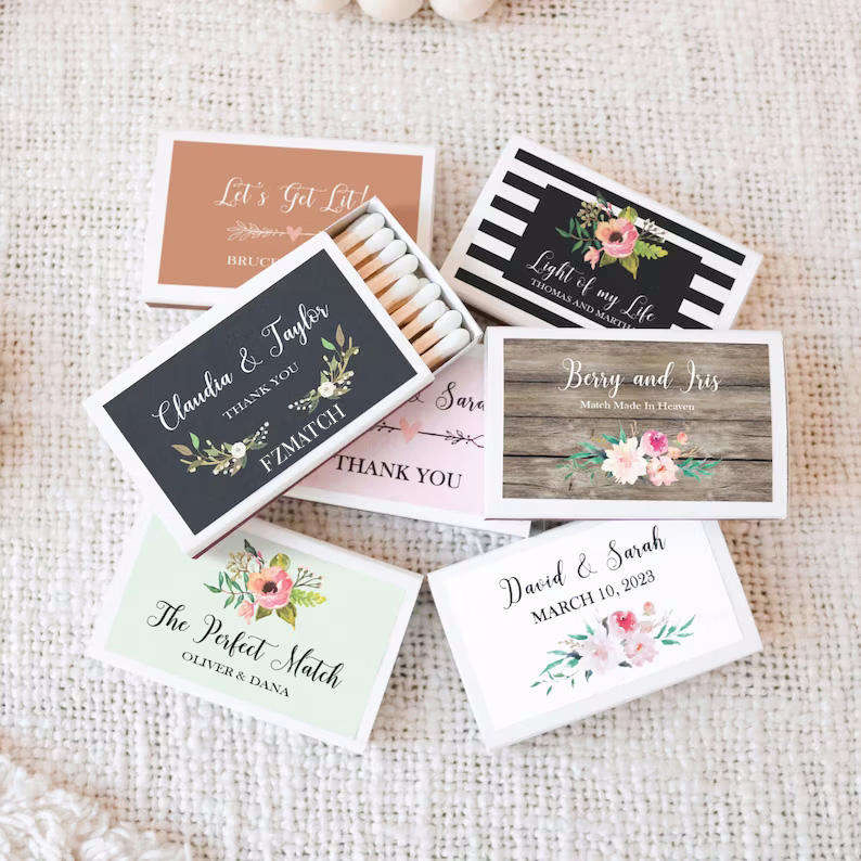 Custom Colorful Match Sticks in Decorative Glass Jar