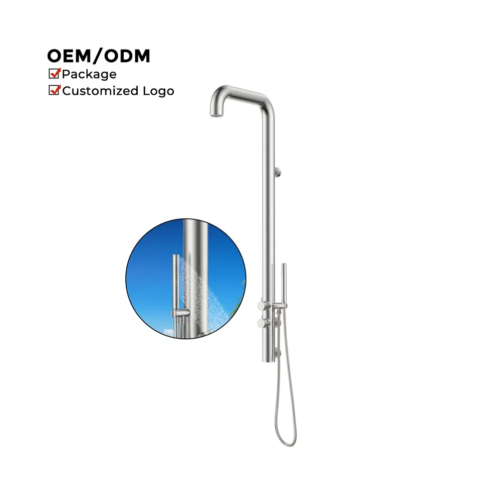 Luxurious Wall Mounted Outdoor Stainless Steel Rainfall Shower Set