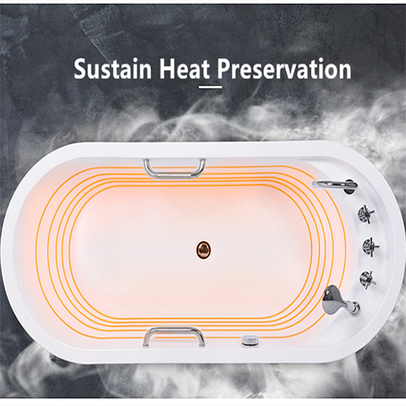 Акриловая массажная ванна с медными стойками