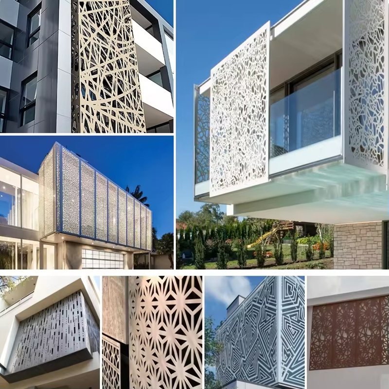 Wholesale Customized Modern Design Solid Perforated Laser Cut Aluminum Wall Panel Carved Decorative Facade for Hotel Villa Mall