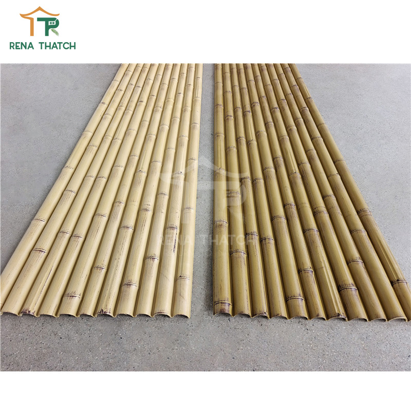Long Lasting Outdoor Artificial Bamboo Screen Plastic Bamboo Wall Synthetic Bamboo Ceiling